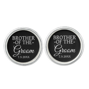 Brother of the Groom Personalized Wedding Date Cufflinks