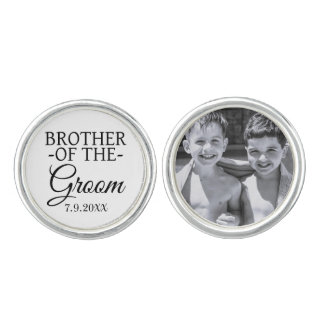 Brother of the Groom Personalized Wedding Photo Cufflinks