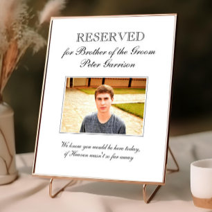 Brother of the Groom Photo Memorial Chair Wedding Poster