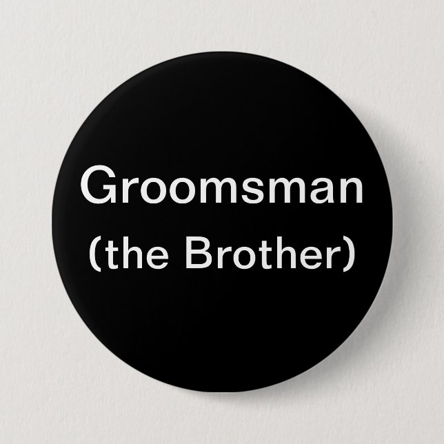 Brother of the Groom Pinback Button (Front)