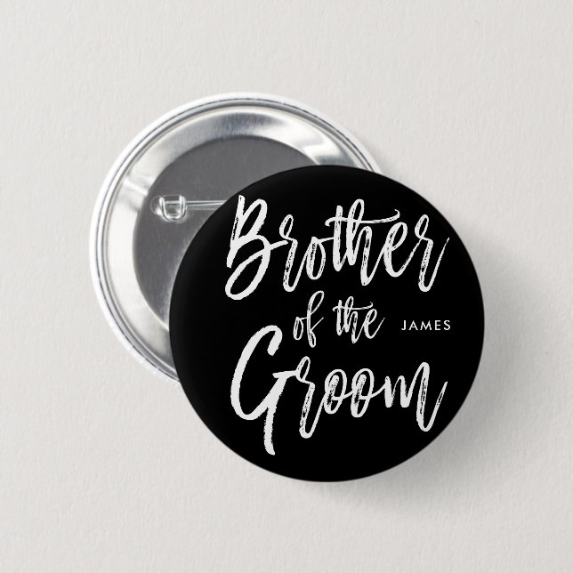 Brother of the Groom | Script Style Wedding Button (Front & Back)