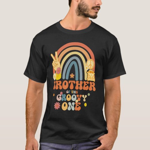 Brother Of The Groovy One Rainbow Boho Birthday Pa T_Shirt