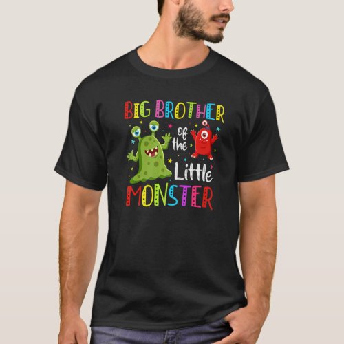 Brother of The Little Monster Men Boy 1st Birthday T_Shirt