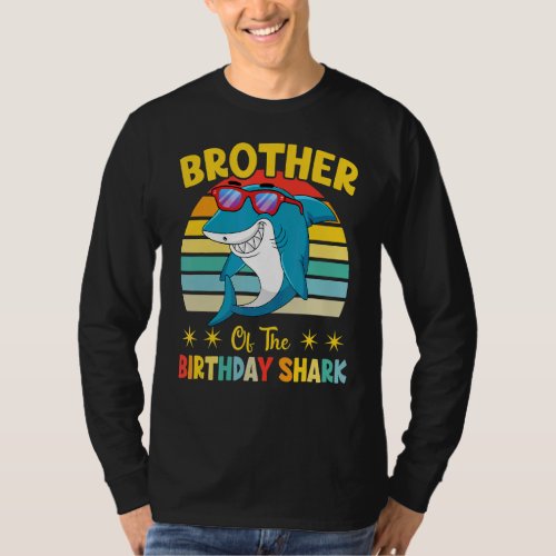 Brother Of The Shark Birthday Family Birthday Litt T_Shirt