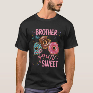 Brother Of The Sweet Four 4Th Donut Birthday Party T-Shirt