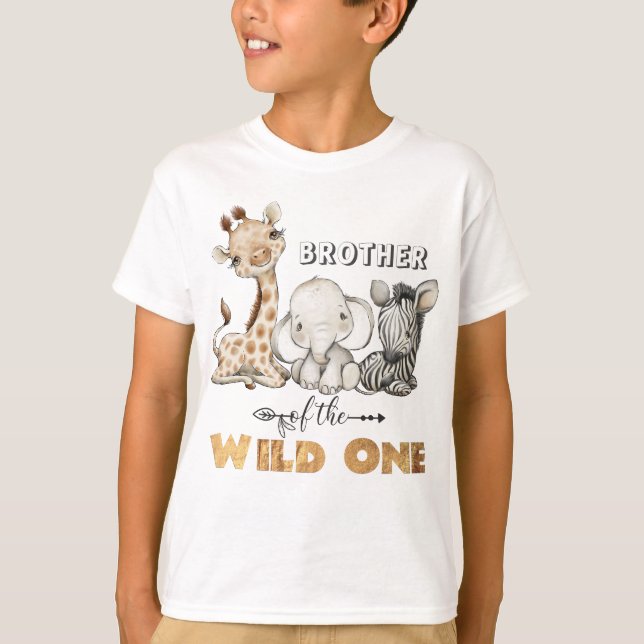 Brother of the Wild One Birthday T-Shirt (Front)
