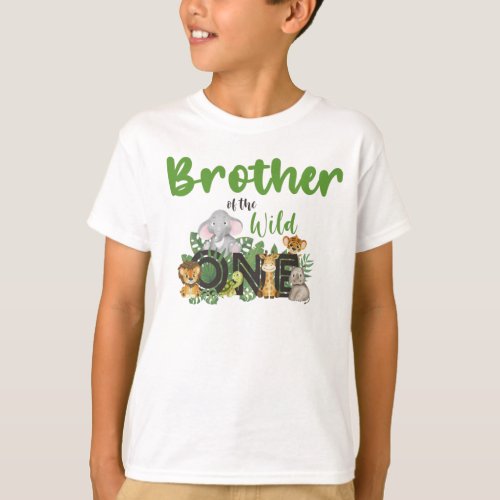 Brother of the Wild One Jungle Safari Zoo Animals T_Shirt