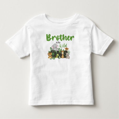 Brother of the Wild One Jungle Safari Zoo Animals  Toddler T_shirt