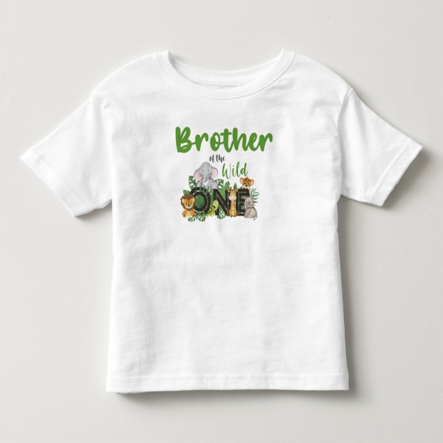 Brother of the Wild One Jungle Safari Zoo Animals  Toddler T-shirt (Front)