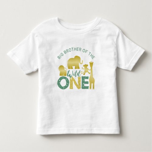 Brother of the Wild One Safari 1st Birthday Gold Toddler T_shirt