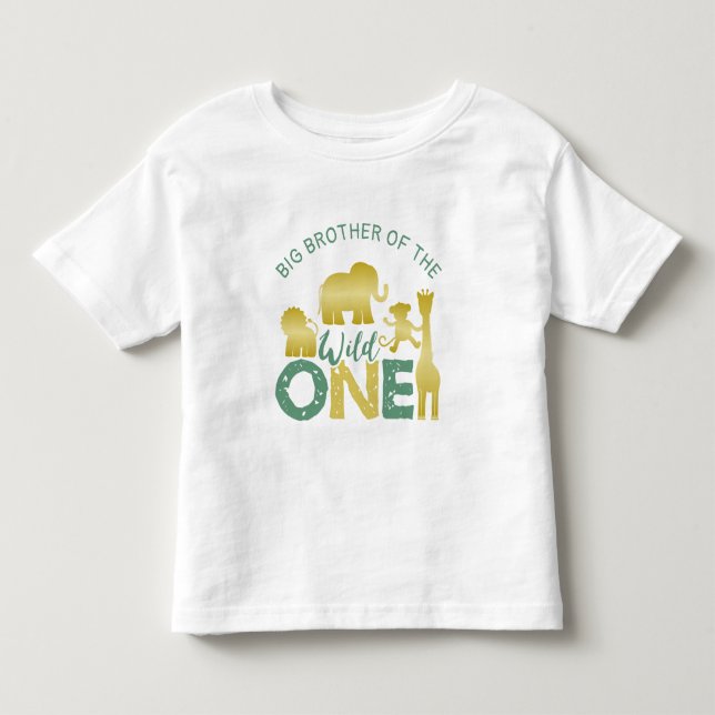 Brother of the Wild One Safari 1st Birthday Gold Toddler T-shirt (Front)