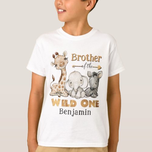 Brother of the Wild One Safari Birthday T_Shirt