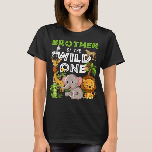 Brother of the Wild One Zoo Birthday Safari Jungle T_Shirt