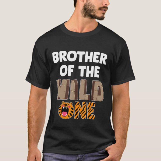 Brother Of The Wild One Zoo Themed 1st Birthday Pa T-Shirt (Front)