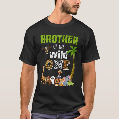 Brother Of The Wild One Zoo Themed 1st Birthday Pa T_Shirt