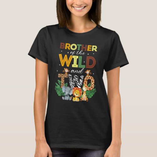 Brother Of The Wild Two Zoo Birthday Safari Jungle T_Shirt