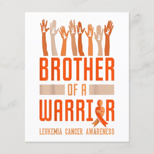 Brother Of Warrior Leukemia Awareness Ribbon Gift Flyer