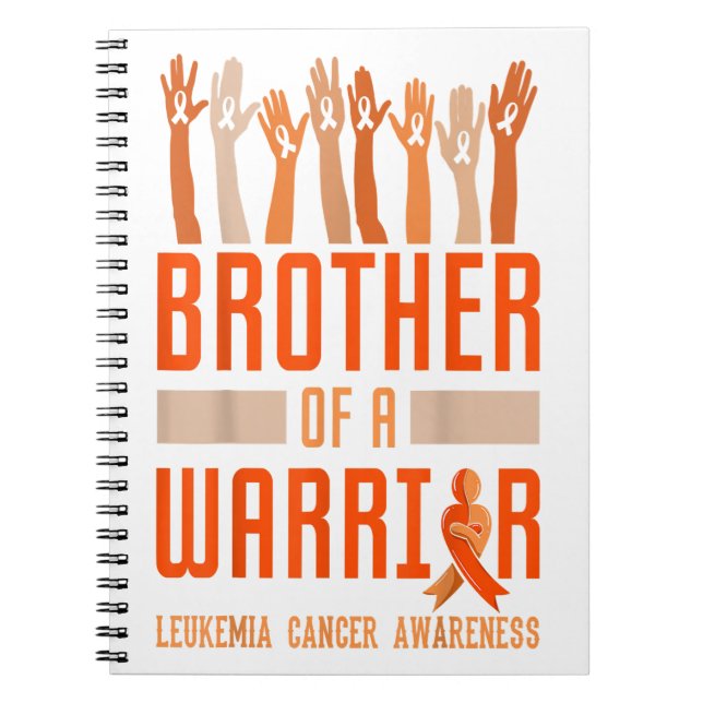 Brother Of Warrior Leukemia Awareness Ribbon Gift Notebook (Front)