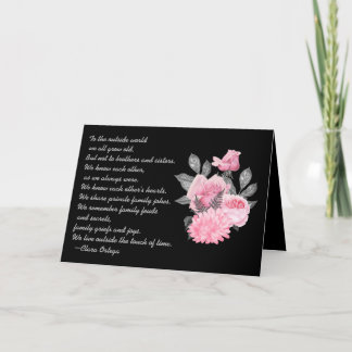 Brother or Sister Sentimental Poem Black and Pink Card