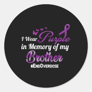 Brother Overdose Awareness Memory  Classic Round Sticker