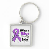 Brother - Pancreatic Cancer Ribbon Keychain