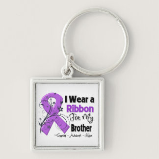 Brother - Pancreatic Cancer Ribbon Keychain