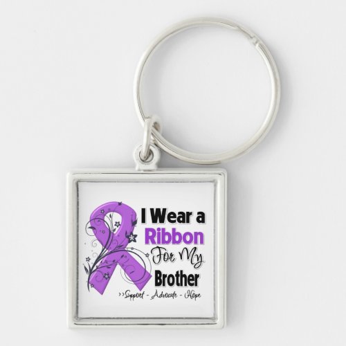 Brother _ Pancreatic Cancer Ribbon Keychain