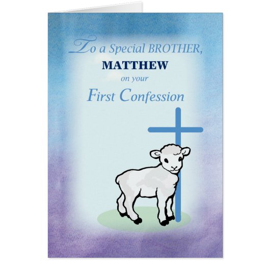 Brother Personalize Name Custom First Confession (Front)