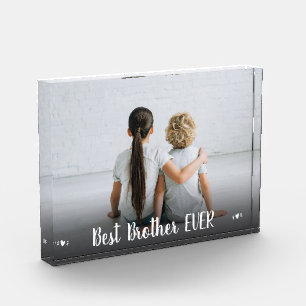 Brother Photo Best Brother Ever Hearts Modern Block