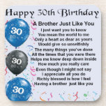 Brother Poem 30th Birthday Coaster<br><div class="desc">A great gift for a brother on his 30th birthday</div>