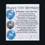 Brother Poem 30th Birthday Notepad<br><div class="desc">A great gift for a brother on his 30th birthday</div>