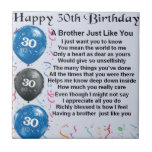 Brother Poem 30th Birthday Tile<br><div class="desc">A great gift for a brother on his 30th birthday</div>