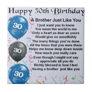Brother Poem 30th Birthday Tile