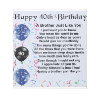 Brother poem 40th Birthday