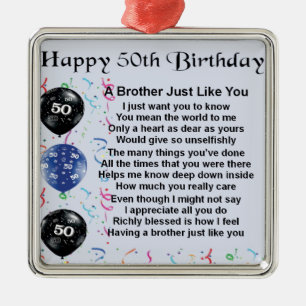 Brother Poem 50th Birthday Metal Ornament