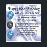 Brother poem 60th Birthday Notepad<br><div class="desc">A great gift for a brother on his 60th birthday</div>