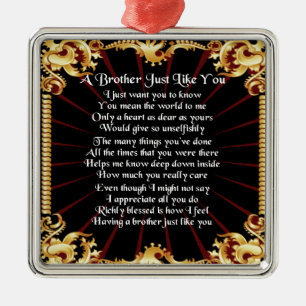 Brother Poem - Black design Metal Ornament