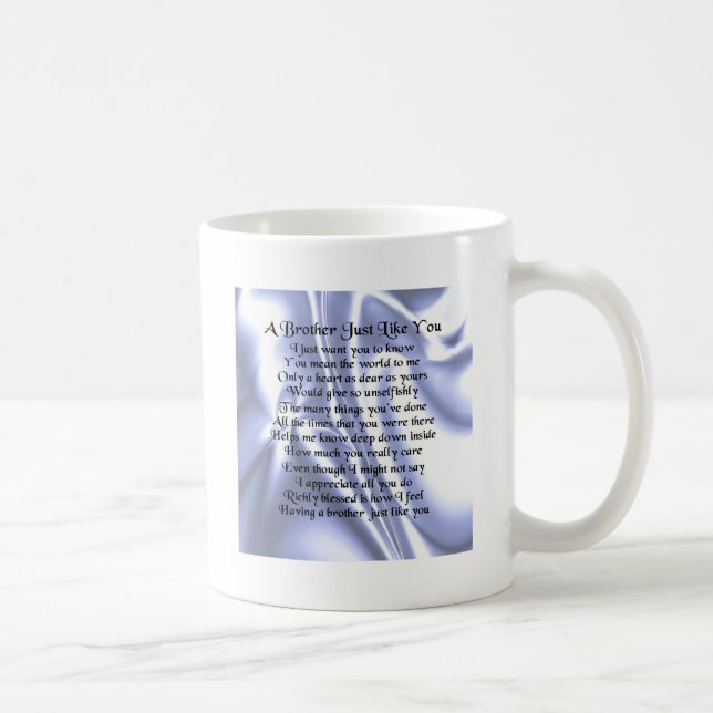 Brother Poem - Blue Silk Coffee Mug (Right)
