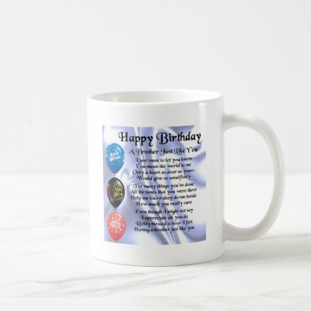 Brother Poem  Happy Birthday Coffee Mug