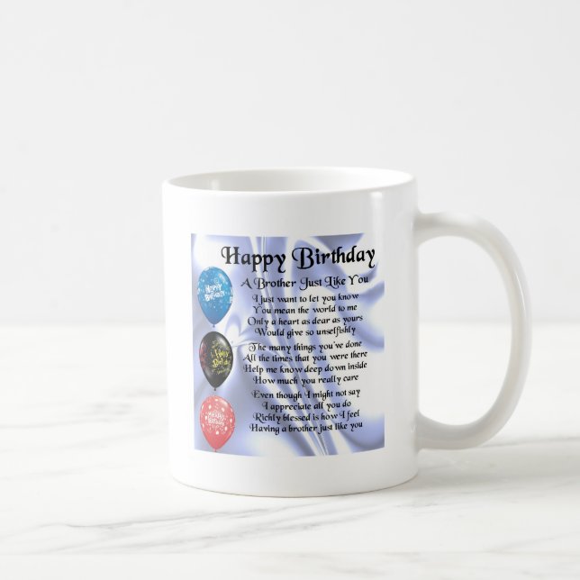 Brother Poem  Happy Birthday Coffee Mug (Right)