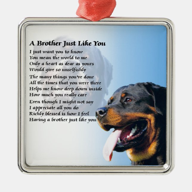 Brother Poem - Rottweiler Metal Ornament (Front)