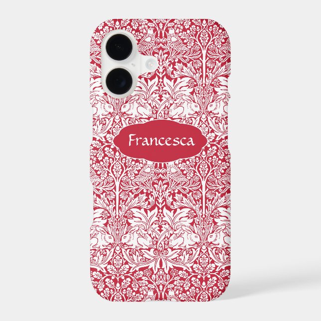 Brother Rabbit Red Pattern Morris Monogram Iphone Case (Back)