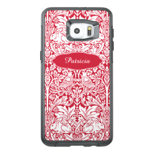 Brother Rabbit Red Pattern William Morris Monogram OtterBox Samsung Galaxy S6 Edge Plus Case