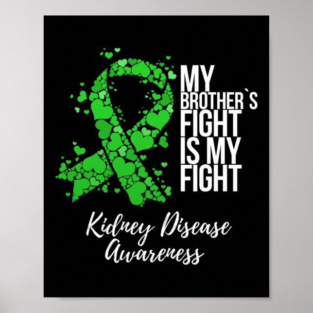 Brother’s Fight Is My Fight Kidney Disease Awarene Poster (Front)