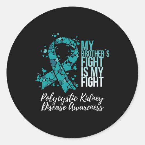 Brothers Fight Polycystic Kidney Disease Pkd Awar Classic Round Sticker