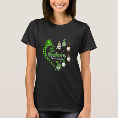 Brother S Little Gnomies Cute Gnomes Heart St Patr T_Shirt