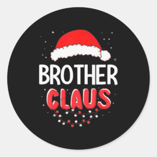 Brother Santa Claus Christmas Matching Costume  Classic Round Sticker