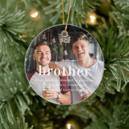 Brother Sentimental Photo Keepsake Christmas Ceramic Ornament