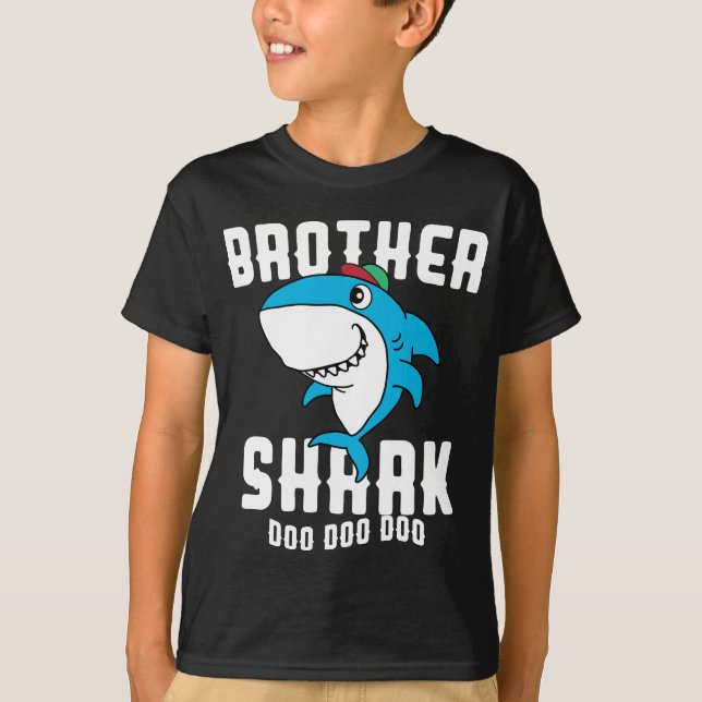 Brother Shark Boys Birthday Halloween Christmas T-Shirt (Front)