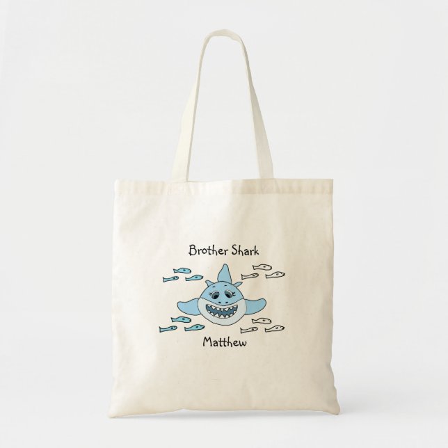 Brother Shark Personalized Beach Tote Bag (Front)